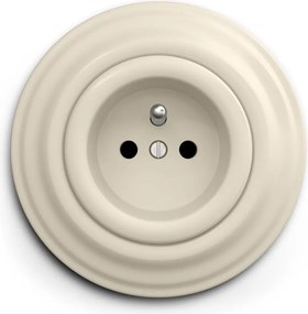 Kliklap - Retro fali konnektor kerettel 230V bézs