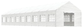 fehér polietilén pavilon tetővel 20,07 x 4,08 x 3,22 m