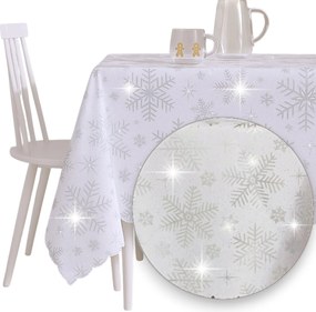 Abrosz Karácsonyi Ezüst Fehér Karácsonyi Hópehely 140x180 foltálló