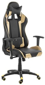 Arany és fekete gamer szék KNIGHT Beliani