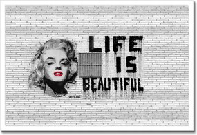 Poszterek keretben 60x40 Banksy Life is beautiful