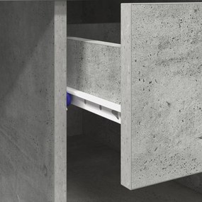 íróasztal tárolóval beton szürke 90x49.5x75 cm Mérnöki fa