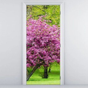 Fotótapéta ajtóra - Virágzó fa a réten (95x205cm)