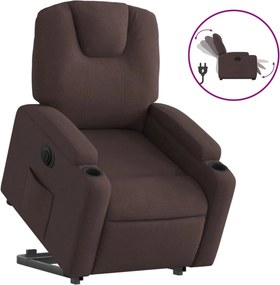 vidaXL elektromos felállást segítő sötétbarna szövet dönthető fotel