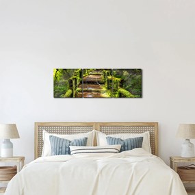 Lépcső az esőerdőben képe (órával) (90x30 cm)