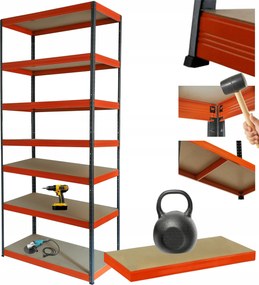 Tárolószekrény fém állvány Helios 270x75x60cm 7Px175kg Tömör