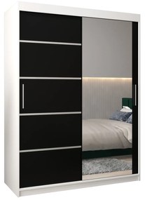 Ruhásszekrény 180 cm tükörrel Verika 2 180 (fehér + fekete). 1064213