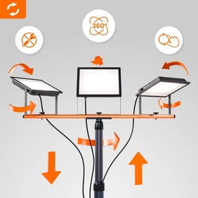LED reflektor állvánnyal 3xLED/100W/230V 4500K IP65 fekete/narancssárga