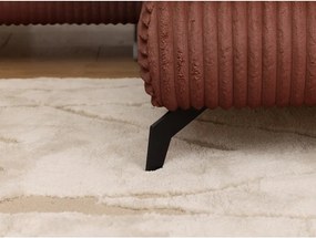 Terrakotta színű kordbársony sarokkanapé (jobb oldali-L alakú) Marbeya – Ropez