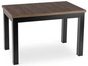 Bővíthető Étkezőasztal Dió/Fekete Színben. SKUBI 120–160 cm