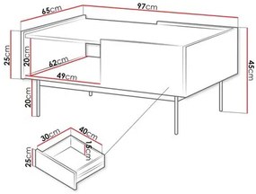 Dohányzóasztal Corado CL97 (kasmír + linea tölgy) . 1103709
