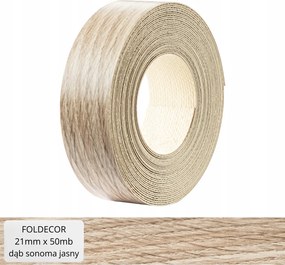 Bútorszegély ragasztóval melamin furnér sonoma tölgy világos 21 mm 50 mb