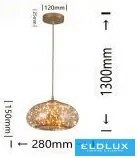 UNIVERSO Függeszték 10w 900lm 3000k 360° IP20 ∅280x150x1300mm amber