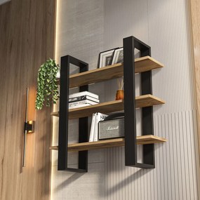 Suno fali polc, fekete-oud tölgy, 90 cm