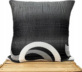 Díszpárnahuzat 45x45 szürke ezüst dombornyomott 3d vastag levelek