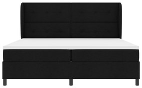 Boxspring Ágy Matraccal Fekete 200x200 cm Textil