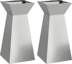 vidaXL Pillér Ültető 2 pcs Ezüst 35 x 35 x 73 cm