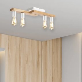 Felületre szerelhető csillár MATTE 4xE27/15W/230V fehér/tölgy