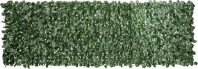 Outsunny Mesterséges Sövény Magánéletvédelmi Panel Dekorációs Tekercs 3L x 1H m Valósághű UV-álló Sötét Zöld | Aosom