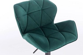 HR111W Sötétzöld modern velúr szék fekete lábbal