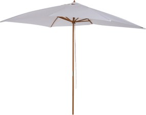 Outsunny Kert Parasol 295x200 cm Fa Rúddal Bambusz Bordákkal és Kötéllel, Vízálló Téglalap alakú Kert Napernyő Teraszra vagy Utcára, Klasszikus Stílus
