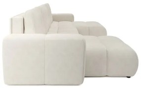 ALMADA U-alakú, kárpitozott, ággyá nyitható ülőgarnitúra ágyneműtartóval, bézs