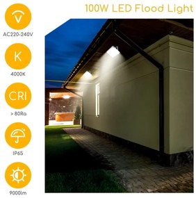 Aigostar - LED Reflektor LED/100W/230V szürke 4000K IP65