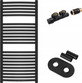 Fekete létra radiátor fürdőszobába, tartozékokkal