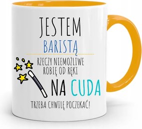 Barista Kávézó Bögre Sárga Ajándék fényképes nyomtatással