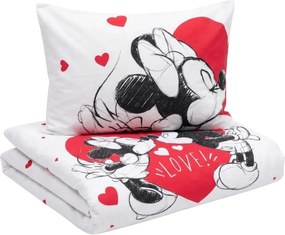 Gyermek pamut ágynemű MICKEY & MINNIE LOVE fehér Ágyneműhuzat mérete: 70 x 90 cm | 140 x 200 cm
