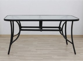 Étkezőasztal, edzett üveg/acél, 150x90 cm, PASTER