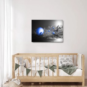 Világoskék gömbök képe (üvegen) (70x50 cm)