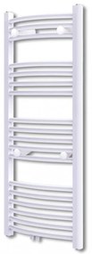 Fürdőszobai törölközőszárító radiátor központi fűtéssel oldalsó és középső csatlakozóval ívelt 600 x 1160 mm