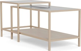 Szürke acél dohányzóasztal szett 2 db-os 50x90 cm Seaford – Actona