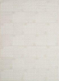 Fehér szőnyeg nappaliba ,modern kivágott boho minta 133x190 cm