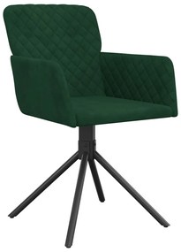2 db sötétzöld bársony forgó étkezőszék