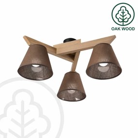 Brilagi - LED  Felületre szerelhető csillár  ANTHONY 3xE14/40W/230V tölgy/barna