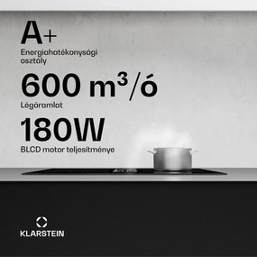 Klarstein AirJet FlexPro Down Air System, Indukciós főzőlap + páraelszívó, Flexi zóna, Booster