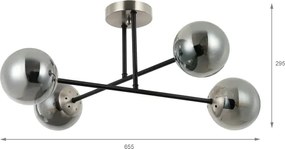 Brilagi - Felületre szerelhető csillár MALIVA 4xE14/15W/230V matt króm/füstszínű