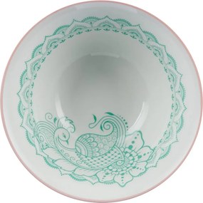 ORNAMENTS tálka 520 ml, zöld-rózsaszín