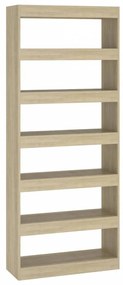 Sonoma-tölgy forgácslap könyvszekrény/térelválasztó 80x30x198cm