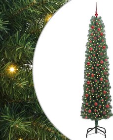 vidaXL Mű karácsonyfa 300 LED-del Zöld 240 cm PVC, acél és műanyag