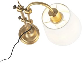 Klasszikus asztali lámpa bronz fehér árnyékolóval - Ashley