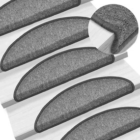 30 db sötétszürke lépcsőszőnyeg 56x17x3 cm