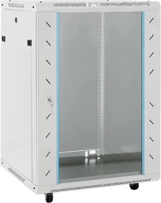 vidaXL szürke 15U hálózati szekrény 19" IP20 60 x 45 x 86 cm