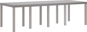 vidaXL Kerti Asztal Világosszürke 250 x 100 x 73 cm polirattan