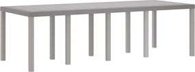 vidaXL Kerti Asztal Világosszürke 250 x 100 x 73 cm polirattan