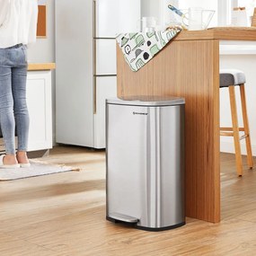 TIDY szemetes lassú záródással, 50 l, ezüst SongmicsHome