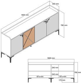 Konzolasztal Venedik - Walnut