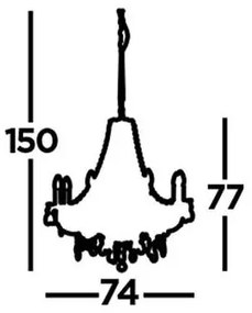 Searchlight 8888-8CL - Csillár láncon MARIE THERESE 8xE14/40W/230V